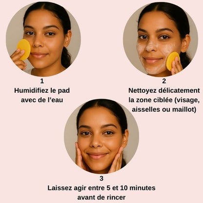 Pads Anti-Imperfections au Curcuma et Acide Kojique - soin complet 6en1