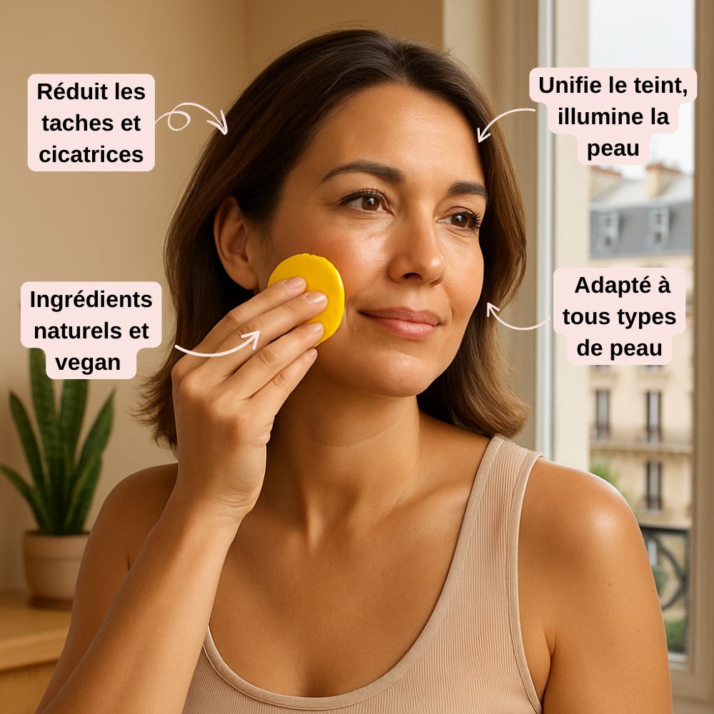 Pads Anti-Imperfections au Curcuma et Acide Kojique - soin complet 6en1